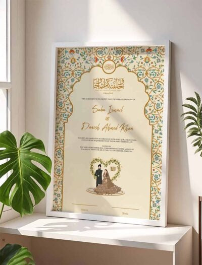 Custom Nikkah Certificate Marriage Contract